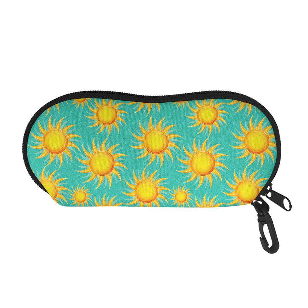 Shiny Sun Pattern Print Glasses Case