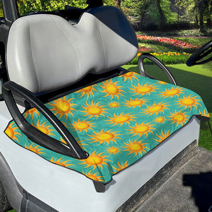 Shiny Sun Pattern Print Golf Cart Seat Cover