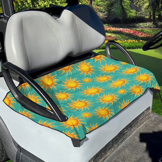 Shiny Sun Pattern Print Golf Cart Seat Cover