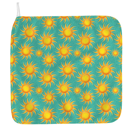 Shiny Sun Pattern Print Hand Towel