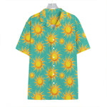 Shiny Sun Pattern Print Hawaiian Shirt