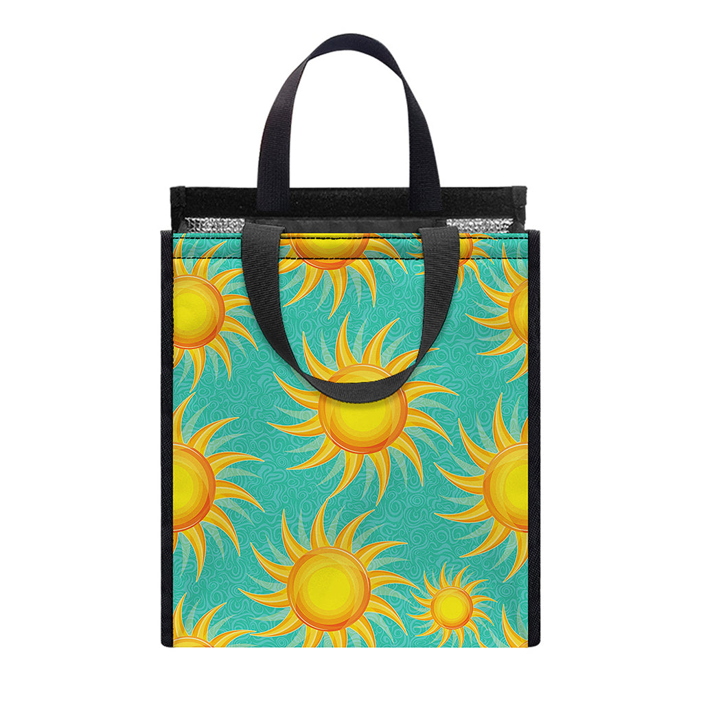 Shiny Sun Pattern Print Insulated Lunch Tote