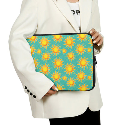 Shiny Sun Pattern Print Laptop Sleeve