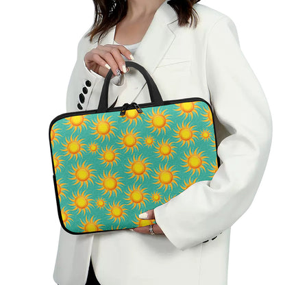 Shiny Sun Pattern Print Laptop Sleeve With Handle