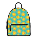 Shiny Sun Pattern Print Leather Backpack