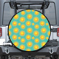 Shiny Sun Pattern Print Leather Spare Tire Cover