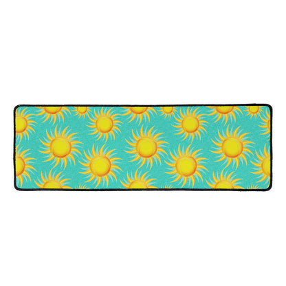 Shiny Sun Pattern Print Long Kitchen Mat