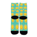 Shiny Sun Pattern Print Long Socks