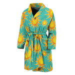 Shiny Sun Pattern Print Men's Bathrobe