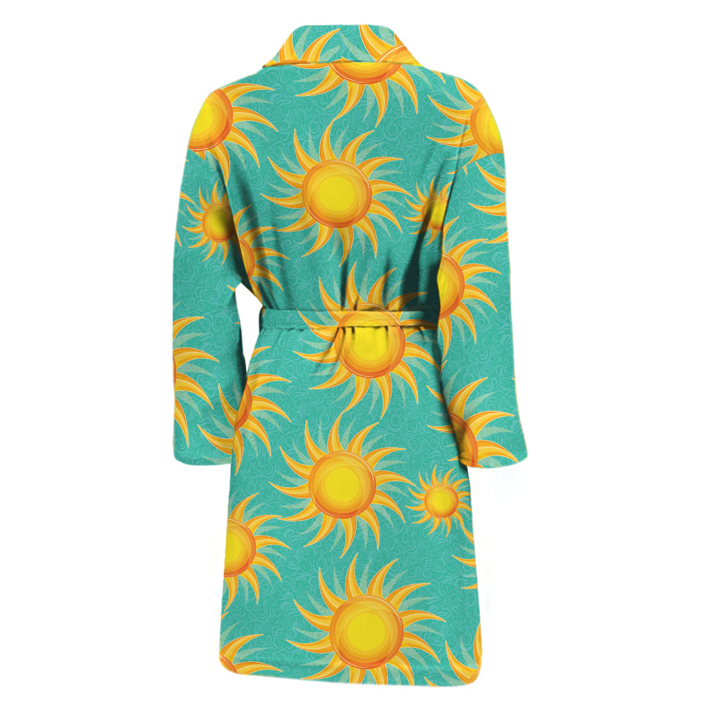Shiny Sun Pattern Print Men's Bathrobe