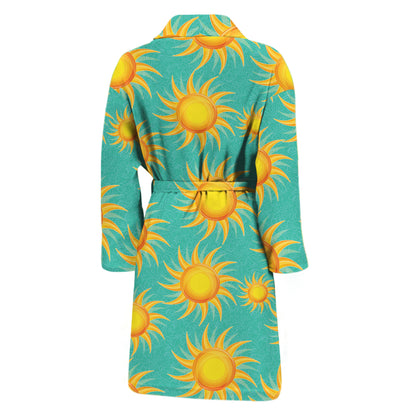 Shiny Sun Pattern Print Men's Bathrobe