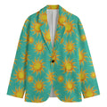 Shiny Sun Pattern Print Men's Blazer