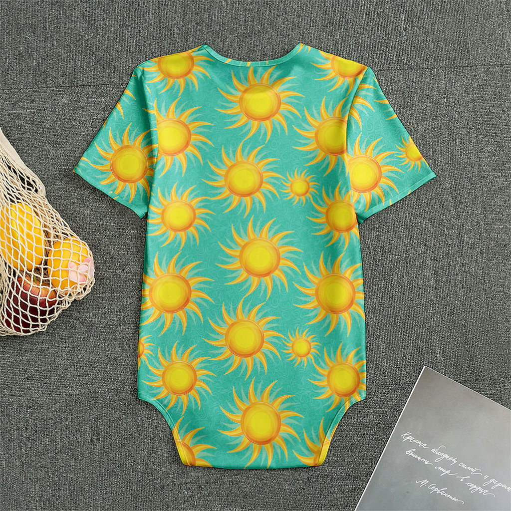 Shiny Sun Pattern Print Men's Bodysuit