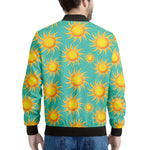 Shiny Sun Pattern Print Men's Bomber Jacket