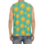 Shiny Sun Pattern Print Men's Fitness Tank Top