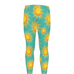 Shiny Sun Pattern Print Men's leggings
