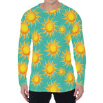 Shiny Sun Pattern Print Men's Long Sleeve T-Shirt
