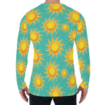 Shiny Sun Pattern Print Men's Long Sleeve T-Shirt