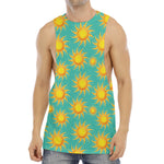 Shiny Sun Pattern Print Men's Muscle Tank Top