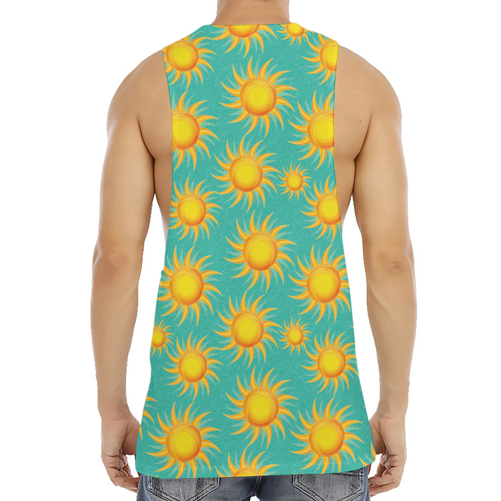Shiny Sun Pattern Print Men's Muscle Tank Top