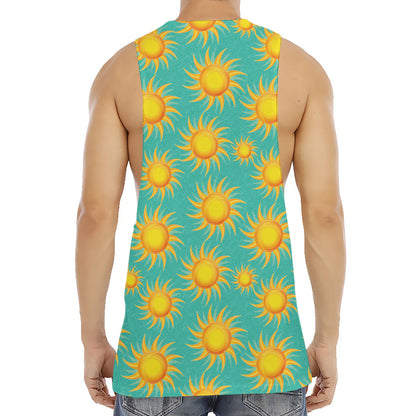 Shiny Sun Pattern Print Men's Muscle Tank Top