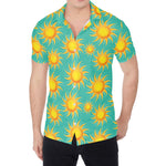 Shiny Sun Pattern Print Men's Shirt