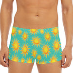 Shiny Sun Pattern Print Men's Short Boxer Briefs