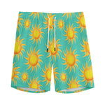 Shiny Sun Pattern Print Men's Sports Shorts