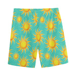 Shiny Sun Pattern Print Men's Sports Shorts