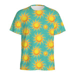 Shiny Sun Pattern Print Men's Sports T-Shirt