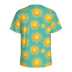 Shiny Sun Pattern Print Men's Sports T-Shirt