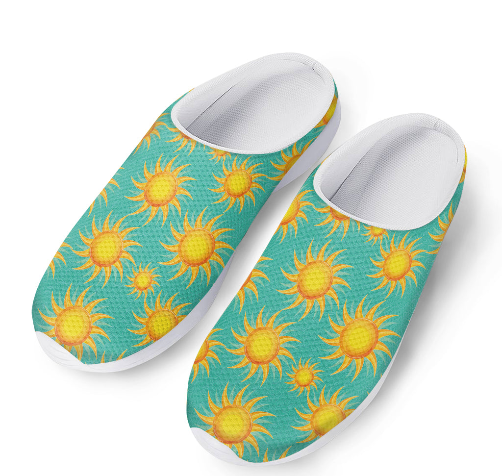 Shiny Sun Pattern Print Mesh Casual Shoes