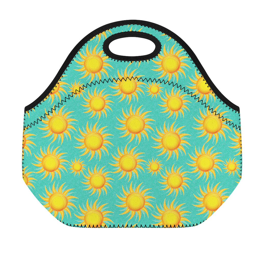 Shiny Sun Pattern Print Neoprene Lunch Bag