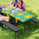Shiny Sun Pattern Print Picnic Table Cover