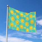 Shiny Sun Pattern Print Polyester Flag
