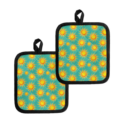 Shiny Sun Pattern Print Pot Holders