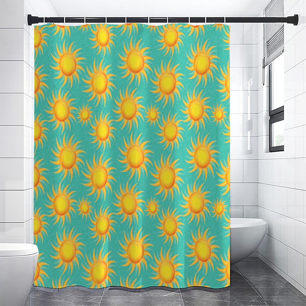 Shiny Sun Pattern Print Premium Shower Curtain