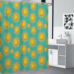 Shiny Sun Pattern Print Premium Shower Curtain
