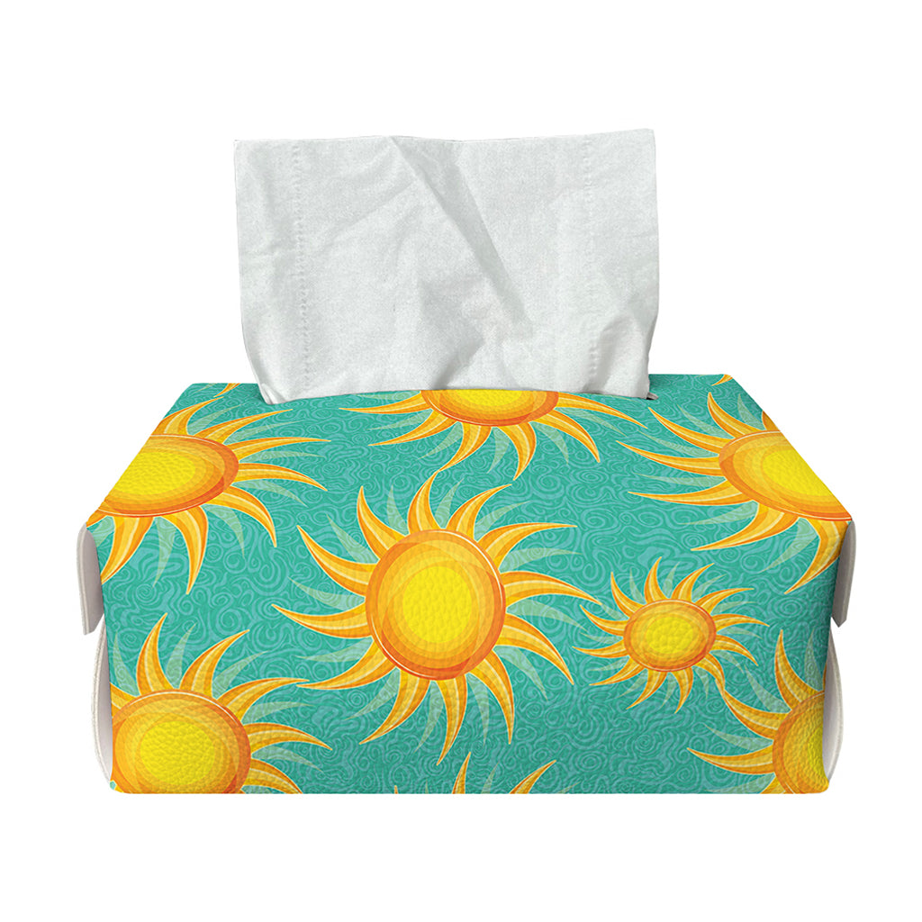 Shiny Sun Pattern Print Rectangle Tissue Box Cover