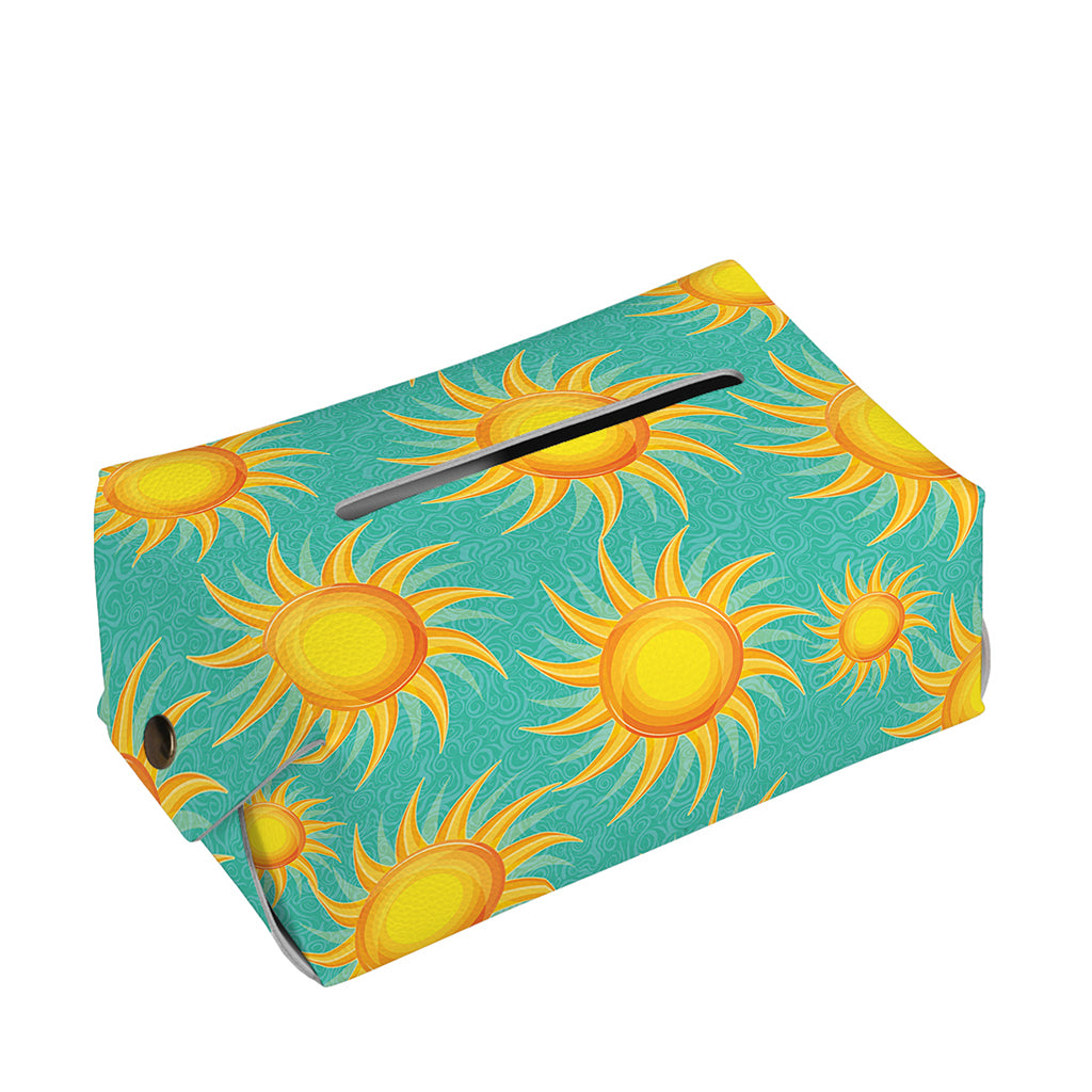 Shiny Sun Pattern Print Rectangle Tissue Box Cover