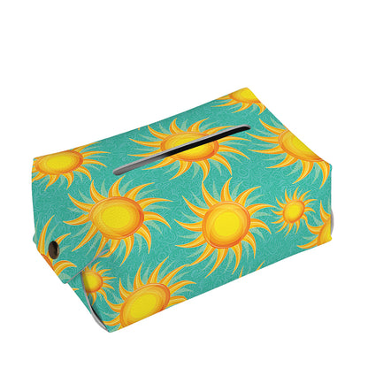 Shiny Sun Pattern Print Rectangle Tissue Box Cover