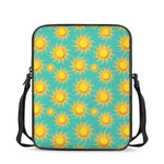 Shiny Sun Pattern Print Rectangular Crossbody Bag