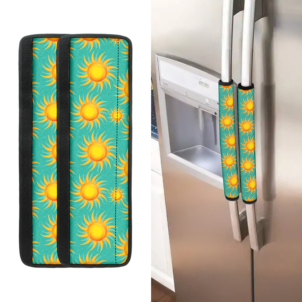 Shiny Sun Pattern Print Refrigerator Handle Covers
