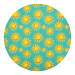 Shiny Sun Pattern Print Round Blanket