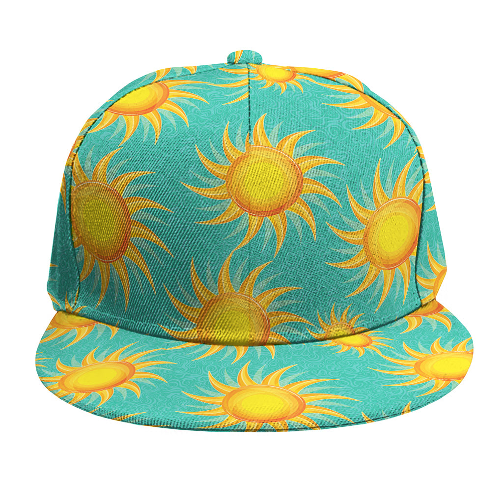 Shiny Sun Pattern Print Snapback Cap