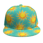 Shiny Sun Pattern Print Snapback Cap