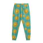 Shiny Sun Pattern Print Sweatpants