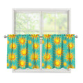 Shiny Sun Pattern Print Tier Curtains