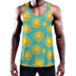 Shiny Sun Pattern Print Training Tank Top