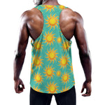 Shiny Sun Pattern Print Training Tank Top